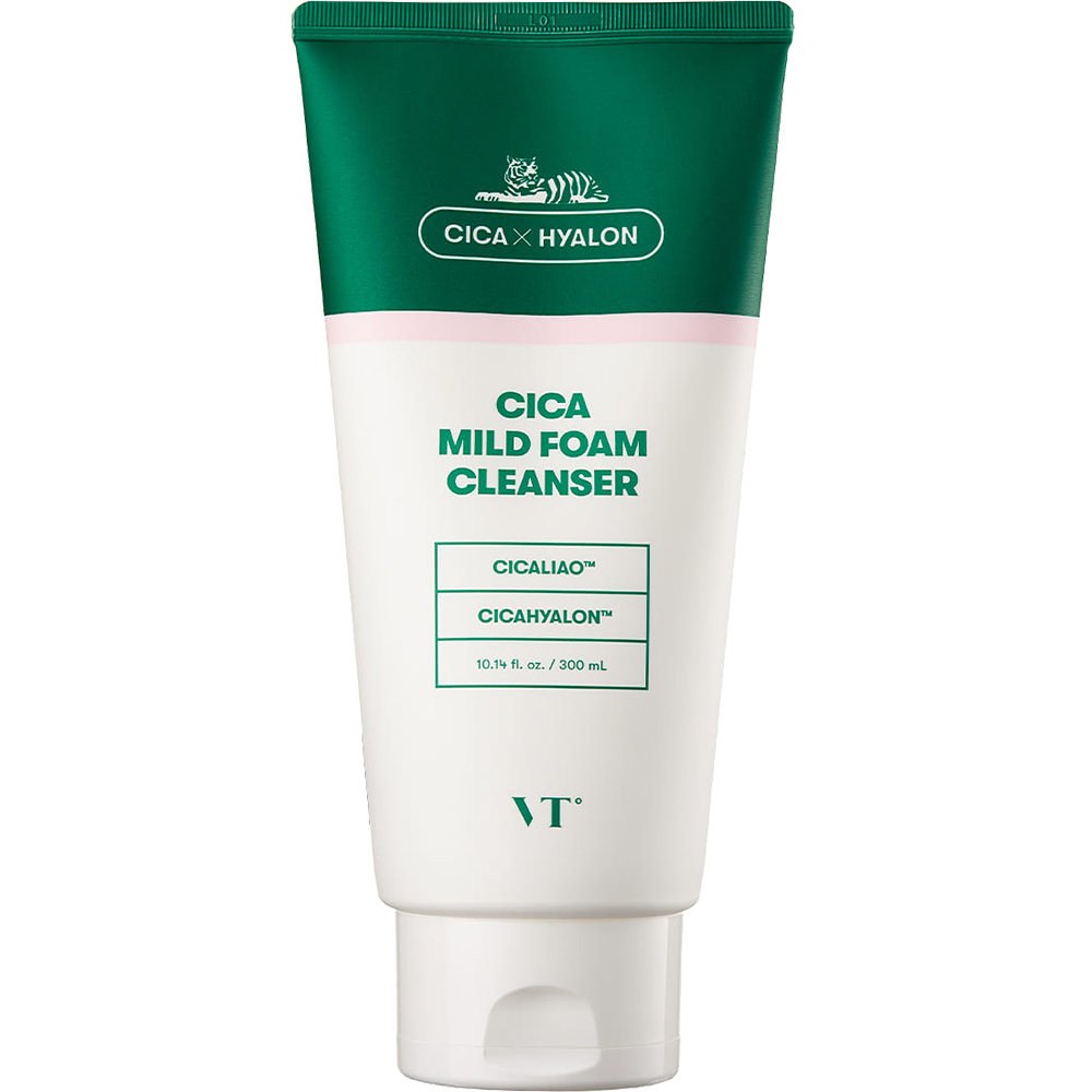 VT Cosmetics Cica Mild Foam Cleanser – Spumă de Curățare, 300 ml | Curățare Blândă și Hidratare