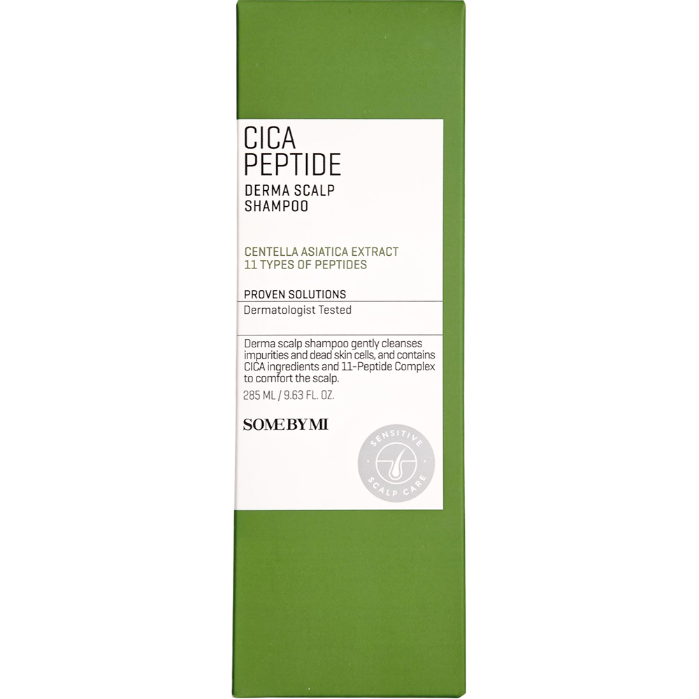 SOME BY MI Cica Peptide Derma Scalp Shampoo - sampon formulat cu Centella Asiatica CICA si complex de 11 peptide, care contribuie la curatarea scalpului si la metinerea senzatiei de prospetime si calmare - 285 ml