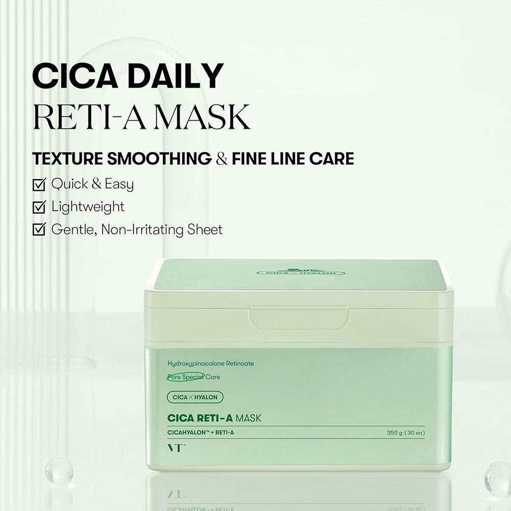 VT COSMETICS Cica Reti-A Mask set - hidratare si fermitate, 30 buc