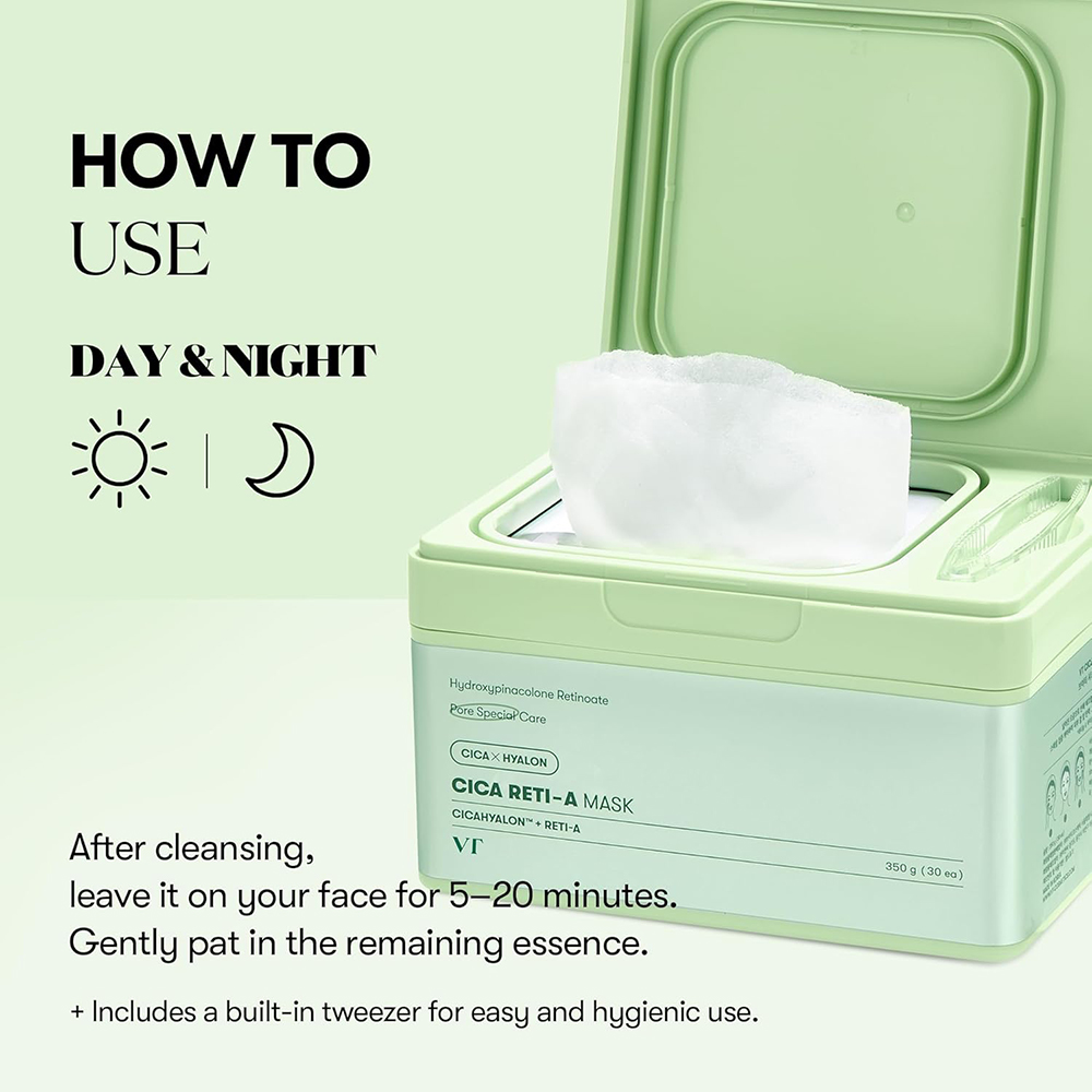 VT COSMETICS Cica Reti-A Mask set - hidratare si fermitate, 30 buc