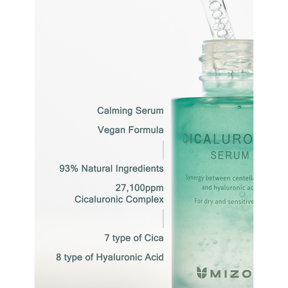 Mizon Cicaluronic Serum – Ser de față vegan cu Centella Asiatica și acid hialuronic pentru hidratare și calmare 30 ml