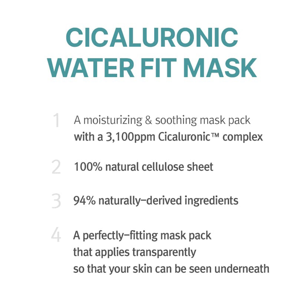 Mizon Cicaluronic Water Fit Mask – Mască de Față Calmanta și Hidratantă, 24 ml