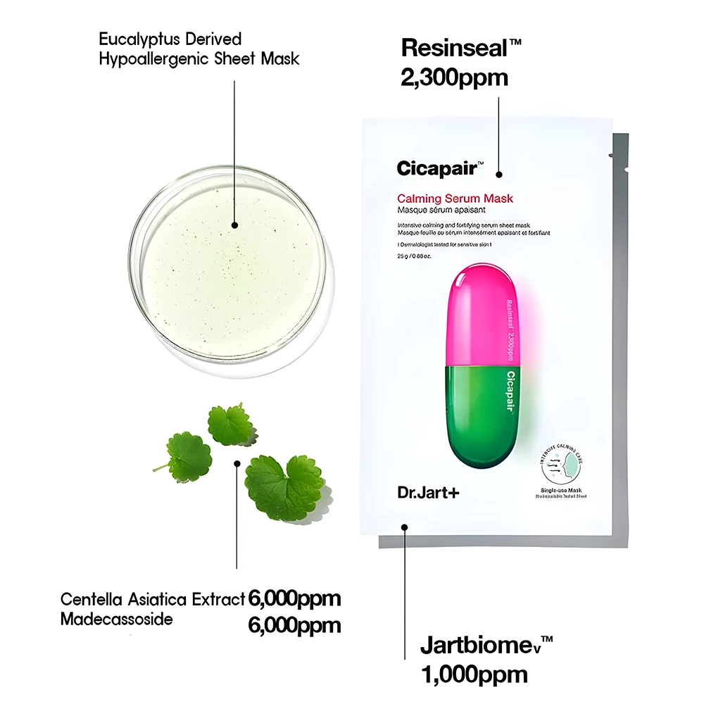 Dr. Jart+ Cicapair Calming Serum Mask – Mască de Față cu Efect Calmant, 25 gr