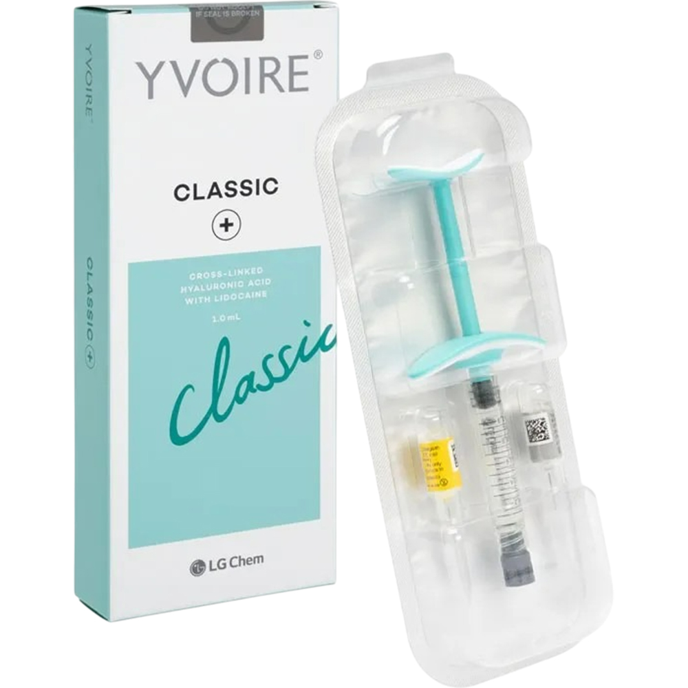 Filler profesional LG Chem Yvoire Classic Plus cu acid hialuronic - Corectarea liniilor fine și augmentarea buzelor 1.0 ml