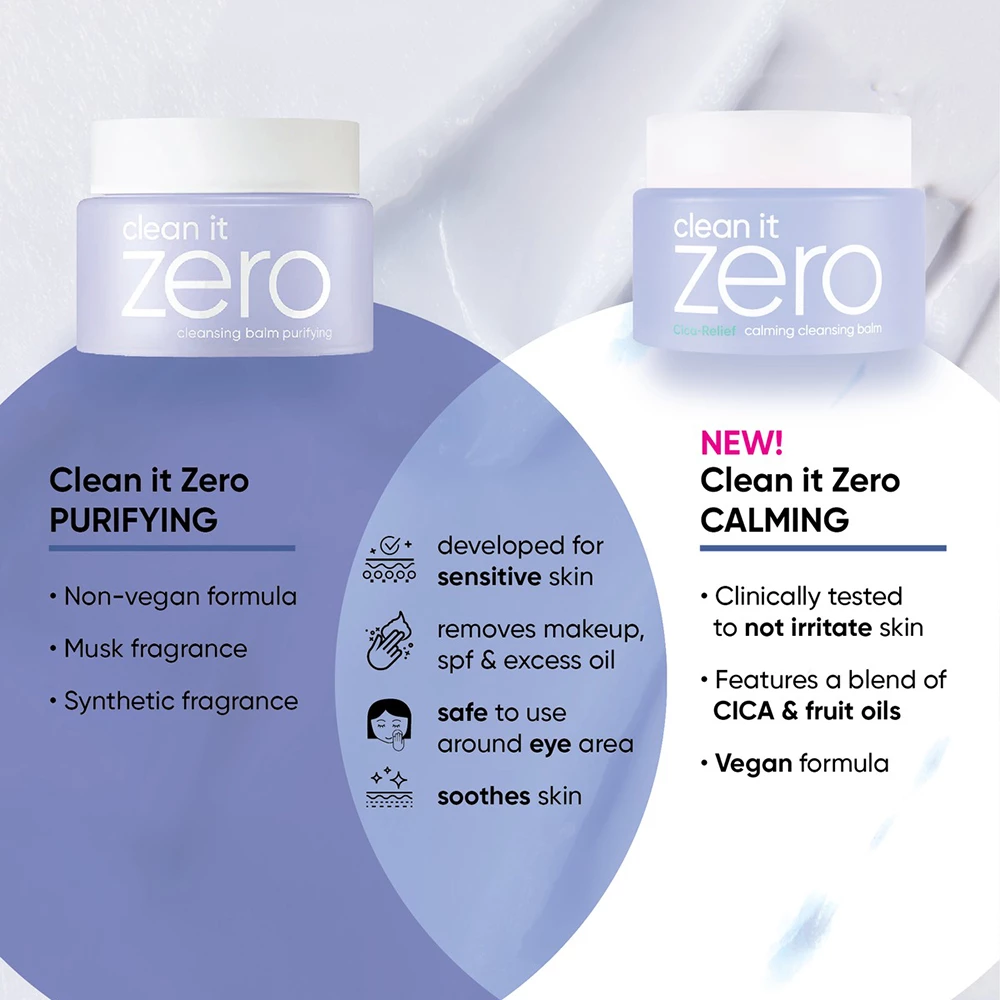 BANILA CO Clean It Zero Balsam Demachiant Calmant Cica Relief - Curatare Delicata si Hidratare pentru Ten Sensibil, 100 ml