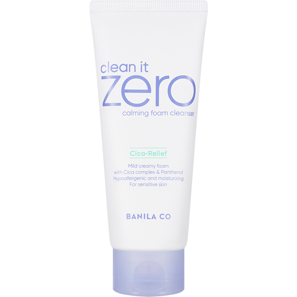 BANILA CO Clean it Zero Calming Foam Cleanser, 150 ml - spuma de curatare formulata cu extract de Centella Asiatica si pantenol, care contribuie la reducerea iritatiilor in timpul spalarii si la metinerea pielii confortabile dupa curatare