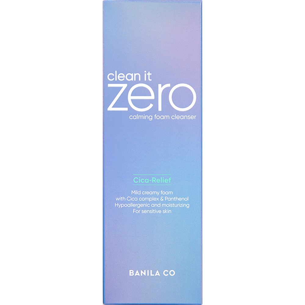 BANILA CO Clean it Zero Calming Foam Cleanser, 150 ml - spuma de curatare formulata cu extract de Centella Asiatica si pantenol, care contribuie la reducerea iritatiilor in timpul spalarii si la metinerea pielii confortabile dupa curatare