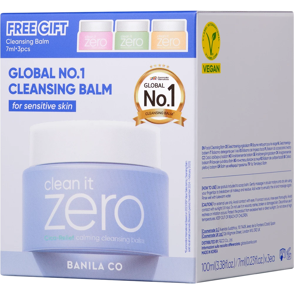 BANILA CO Clean it Zero Cleansing Balm Calming Set set - calmare si protectie si indepartarea machiajului, 100 ml