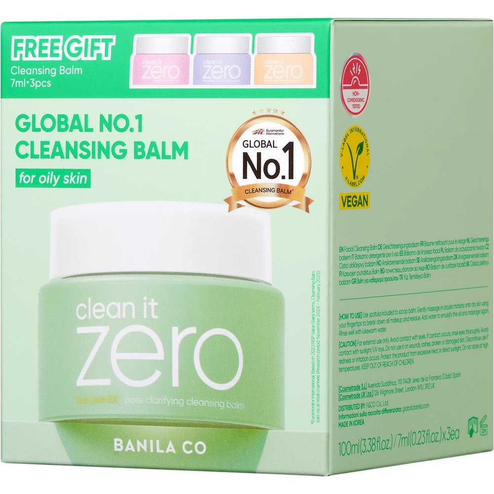 BANILA CO Clean it Zero Cleansing Balm Pore Clarifying Set set - purificare pori si indepartare machiaj si reglare sebum, 100 ml
