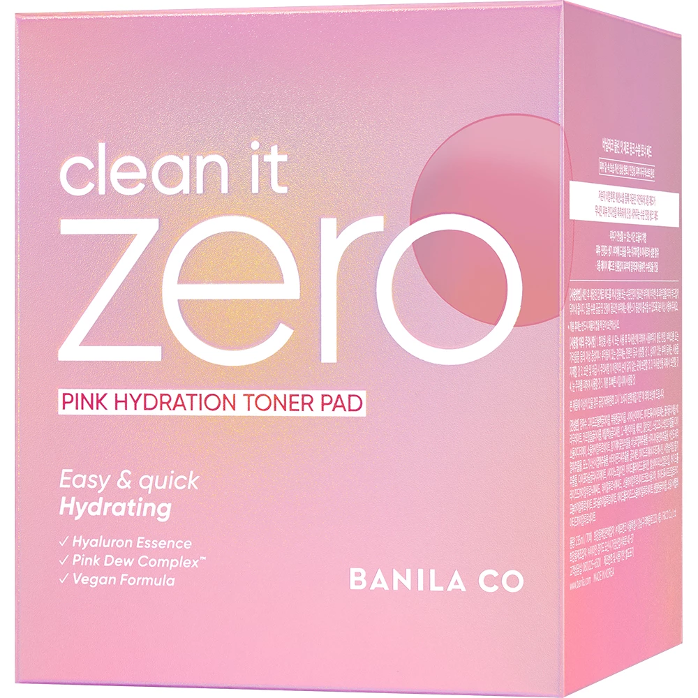 BANILA CO Clean it Zero Pink Hydrattion Toner Pad toner - hidratare si calmare si luminozitate, 70 buc