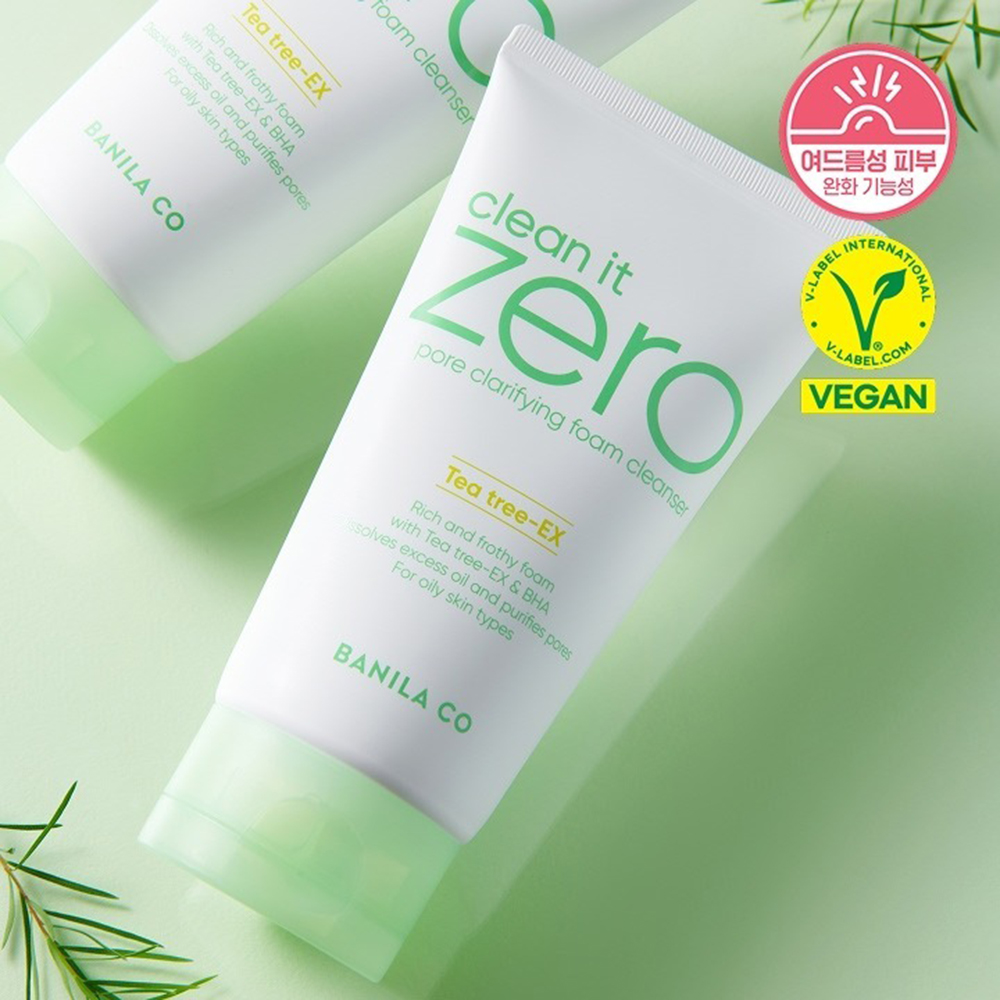 BANILA CO Clean it Zero Pore Clarifying Foam 150 ml - Spuma de curatare formulata cu argila naturala si AHA, care contribuie la absorbtia excesului de sebum din pori si la mentinerea pielii la un nivel de pH de 5,5