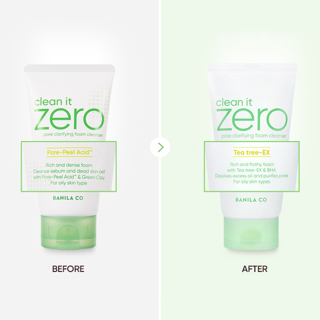 BANILA CO Clean it Zero Pore Clarifying Foam 150 ml - Spuma de curatare formulata cu argila naturala si AHA, care contribuie la absorbtia excesului de sebum din pori si la mentinerea pielii la un nivel de pH de 5,5