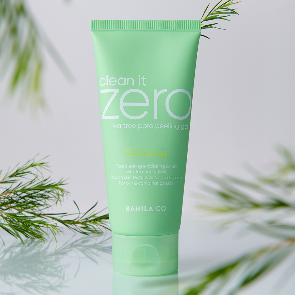 BANILA CO Clean It Zero Tea Tree Pore Peeling Gel, 120 ml - exfoliant formulat cu BHA si acid hialuronic, care contribuie la curatarea porilor si la netezirea pielii si la metinerea confortului dupa exfoliere