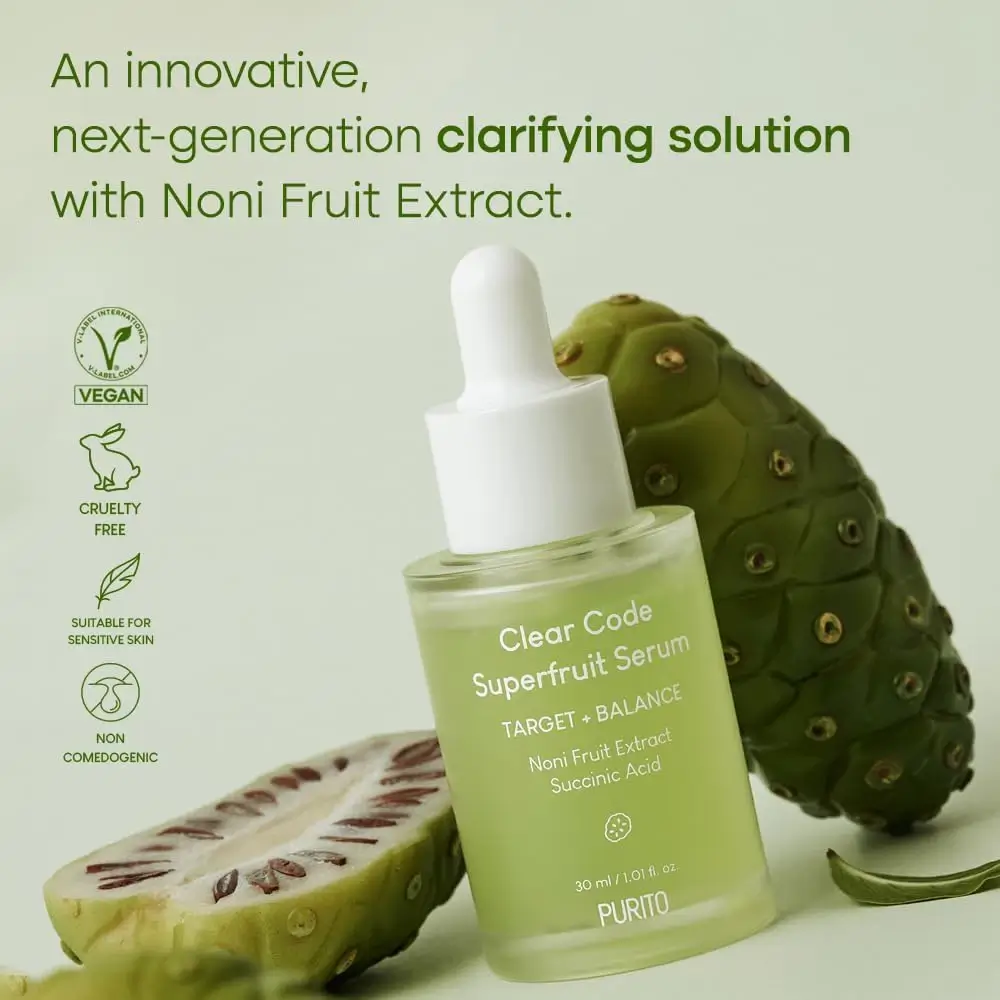 Clear Code Superfruit Serum Ser de fata calmant si echilibrant 30 ml