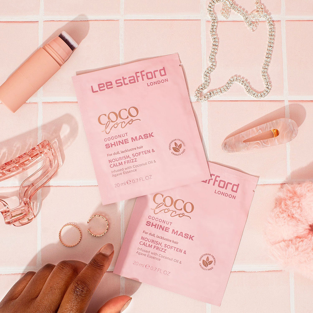 Lee Stafford Coco Loco Coconut Shine Mask – Mască de Păr cu Ulei de Cocos, 20 ml | Hidratare și Strălucire