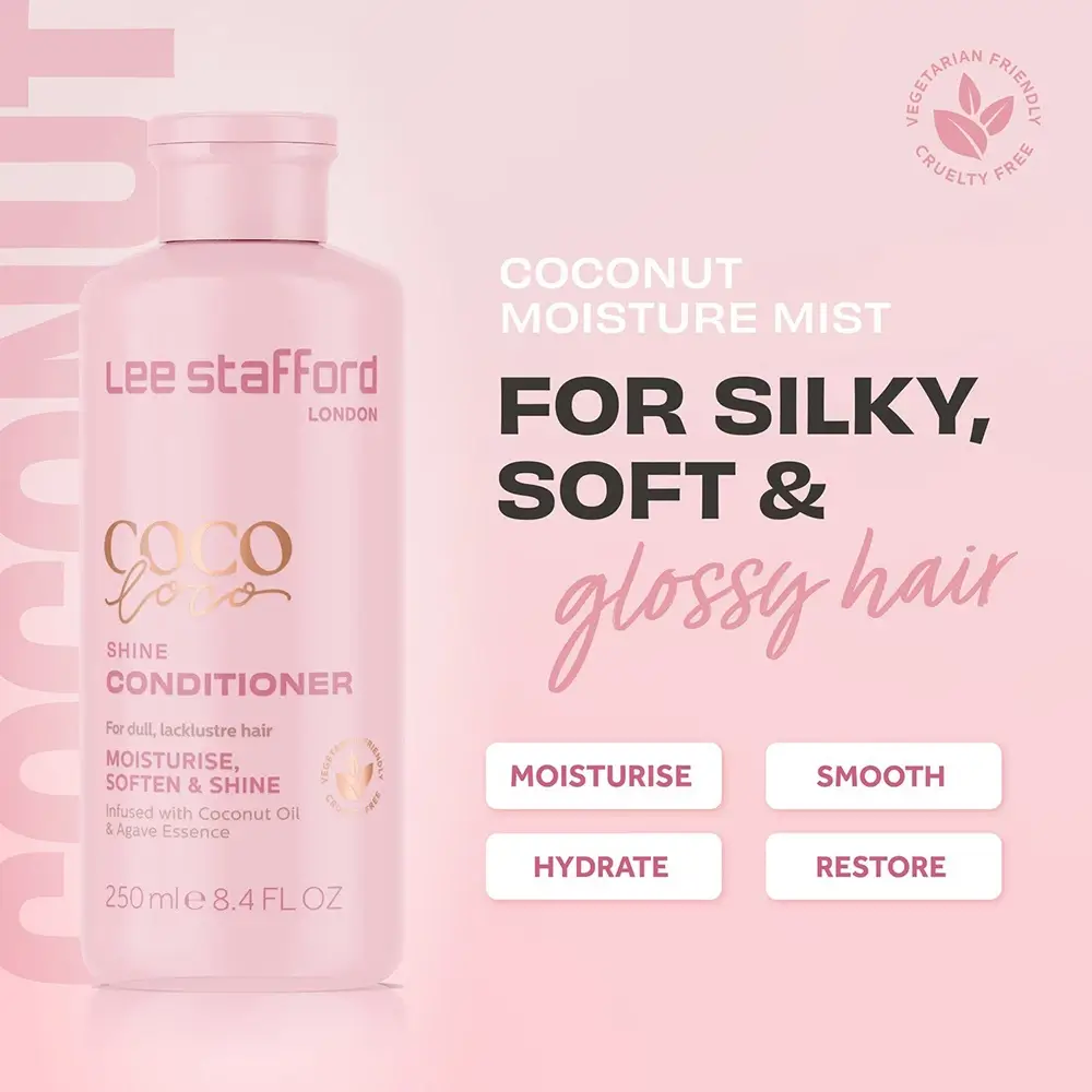 LEE STAFFORD Coco Loco Shine Balsam pentru par uscat - Hidratare intensa si stralucire matasoasa, 250 ml