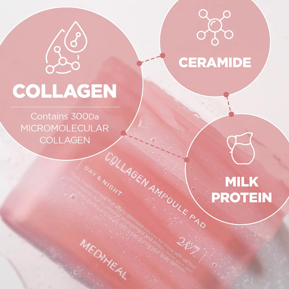 Collagen Ampoule Pad Toner de fata dischete 100 buc