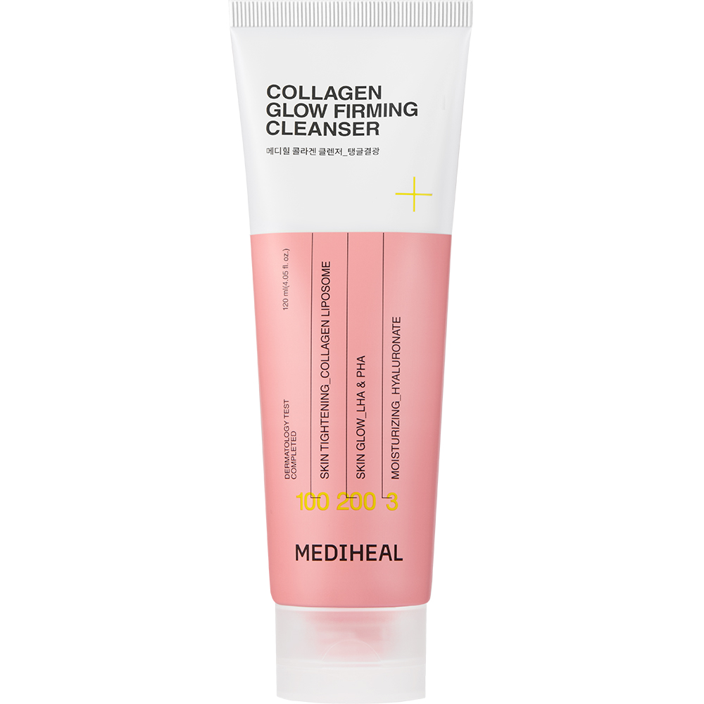 MEDIHEAL Collagen Cleanser Glow Firming, 120 ml - Spuma de curatare formulata cu colagen si acid hialuronic, care contribuie la indepartarea impuritatilor si reziduurilor acumulate la nivelul porilor si la mentinerea hidratarii si a confortului pielii dupa curatare