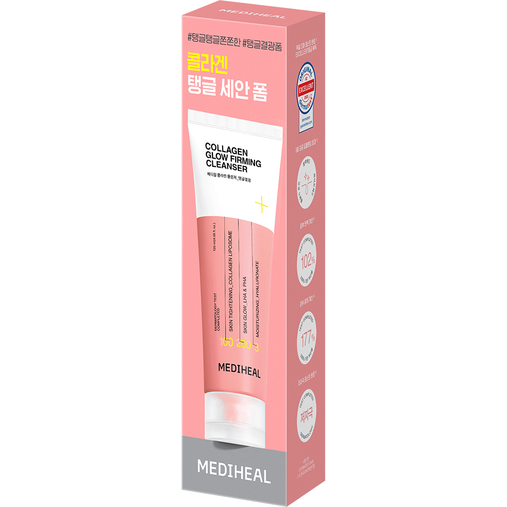 MEDIHEAL Collagen Cleanser Glow Firming, 120 ml - Spuma de curatare formulata cu colagen si acid hialuronic, care contribuie la indepartarea impuritatilor si reziduurilor acumulate la nivelul porilor si la mentinerea hidratarii si a confortului pielii dupa curatare