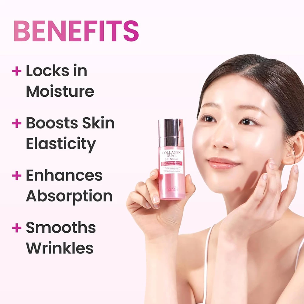 Ser de față Yadah Collagen Dual Lift – Hidratare și fermitate pentru un ten întinerit, 50 ml