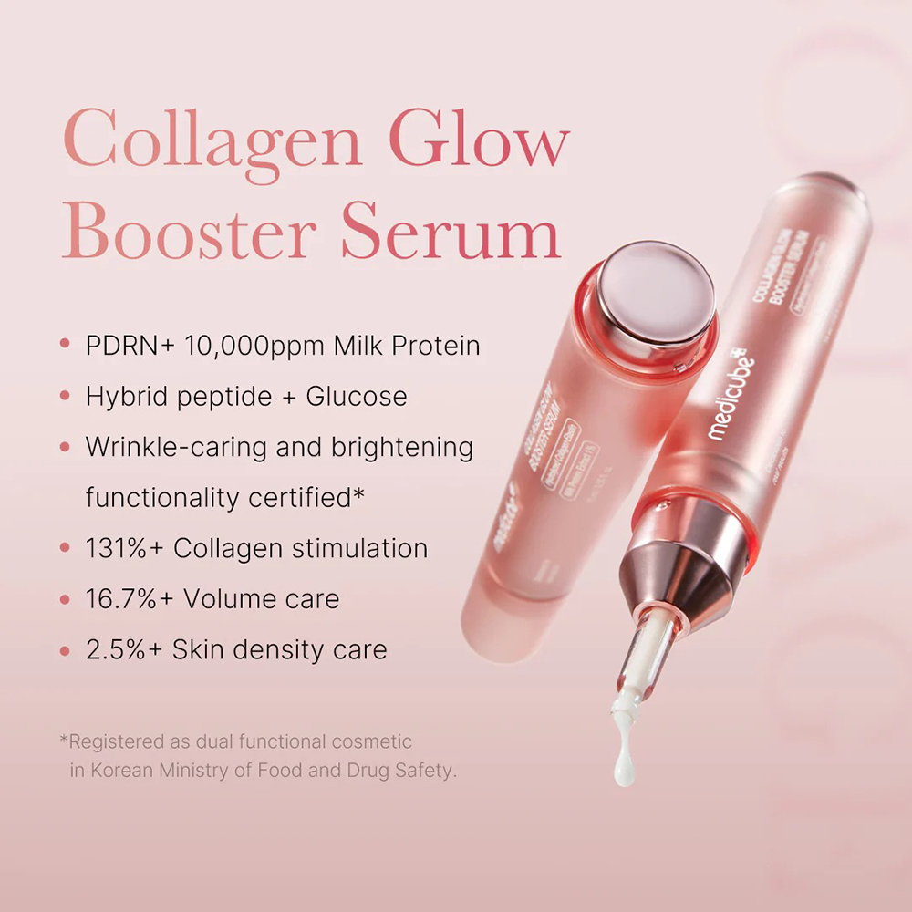 Medicube Collagen Glow Booster – Ser de Față Iluminator, 15 ml | Strălucire și Fermitate