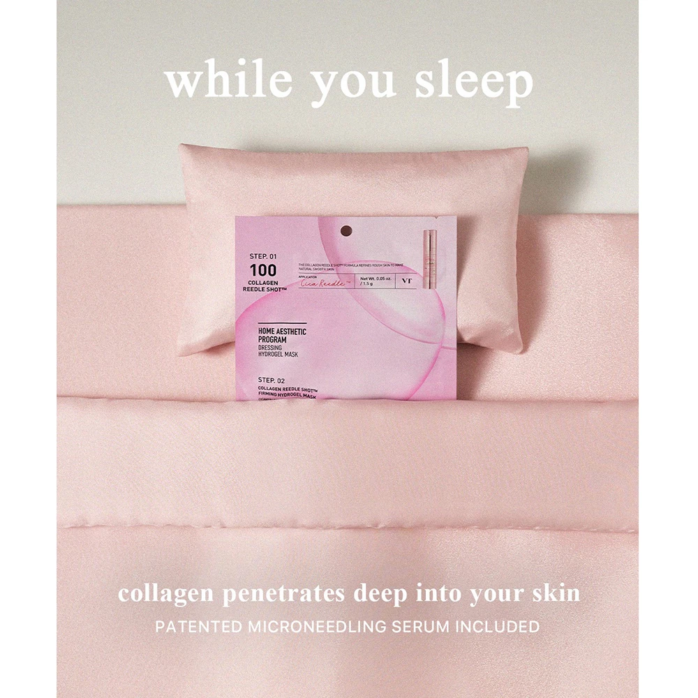 VT COSMETICS Collagen Reedle Shot 100 2 step Mask masca de fata - elasticitate si hidratare, 33 gr + 1.5 gr