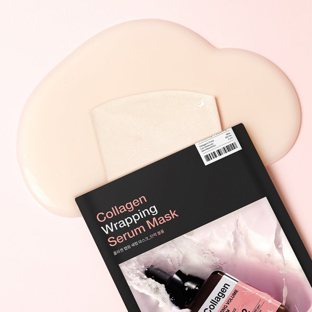 MEDIHEAL Collagen Wrapping Serum Mask Firming Volume 25 ml - Masca de fata formulata cu colagen si retinol, care contribuie la imbunatatirea fermitatii pielii si la mentinerea hidratarii