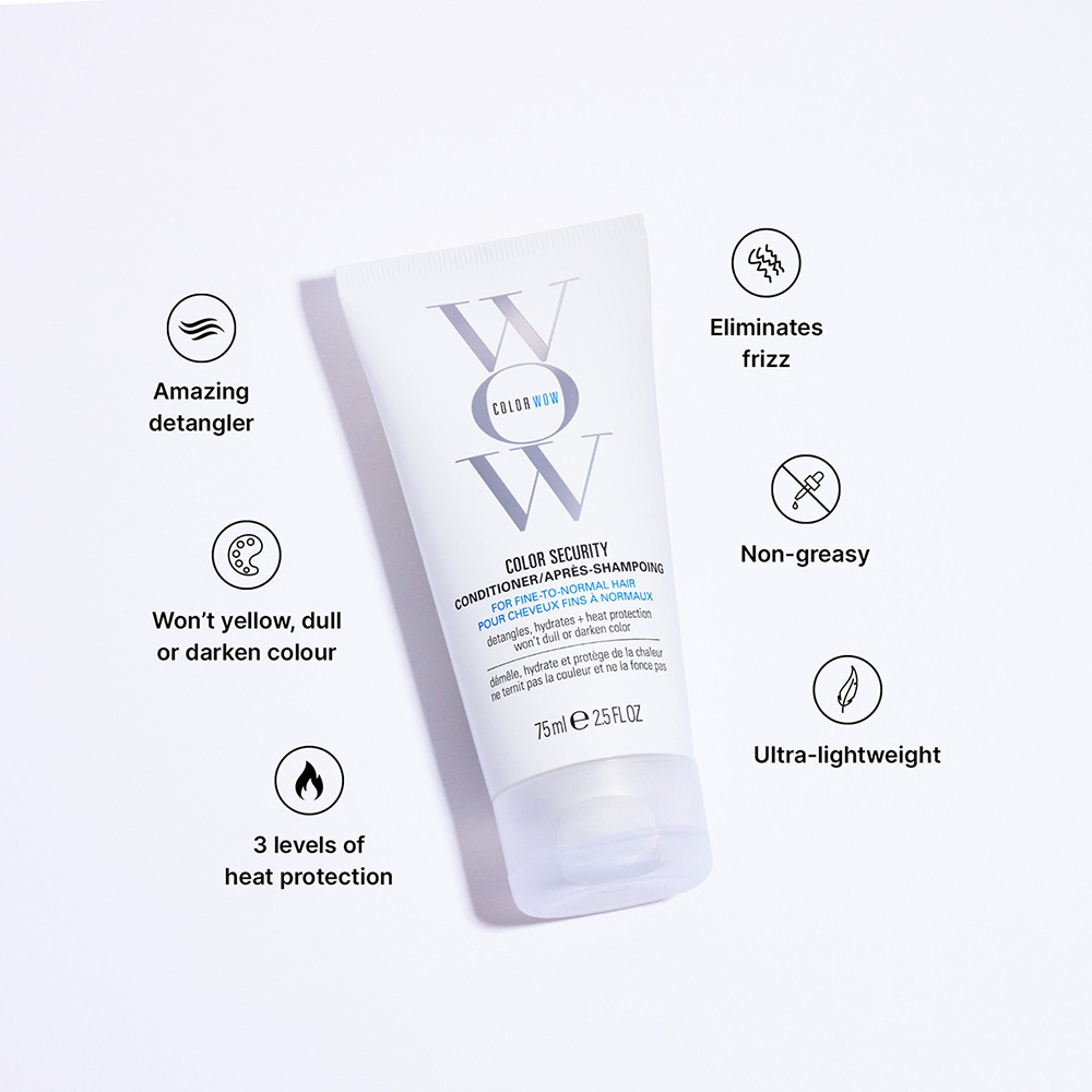 COLOR WOW Color Security Balsam pentru par fin spre normal - Hidratare si protectie culoare pentru stralucire intensa, 75 ml