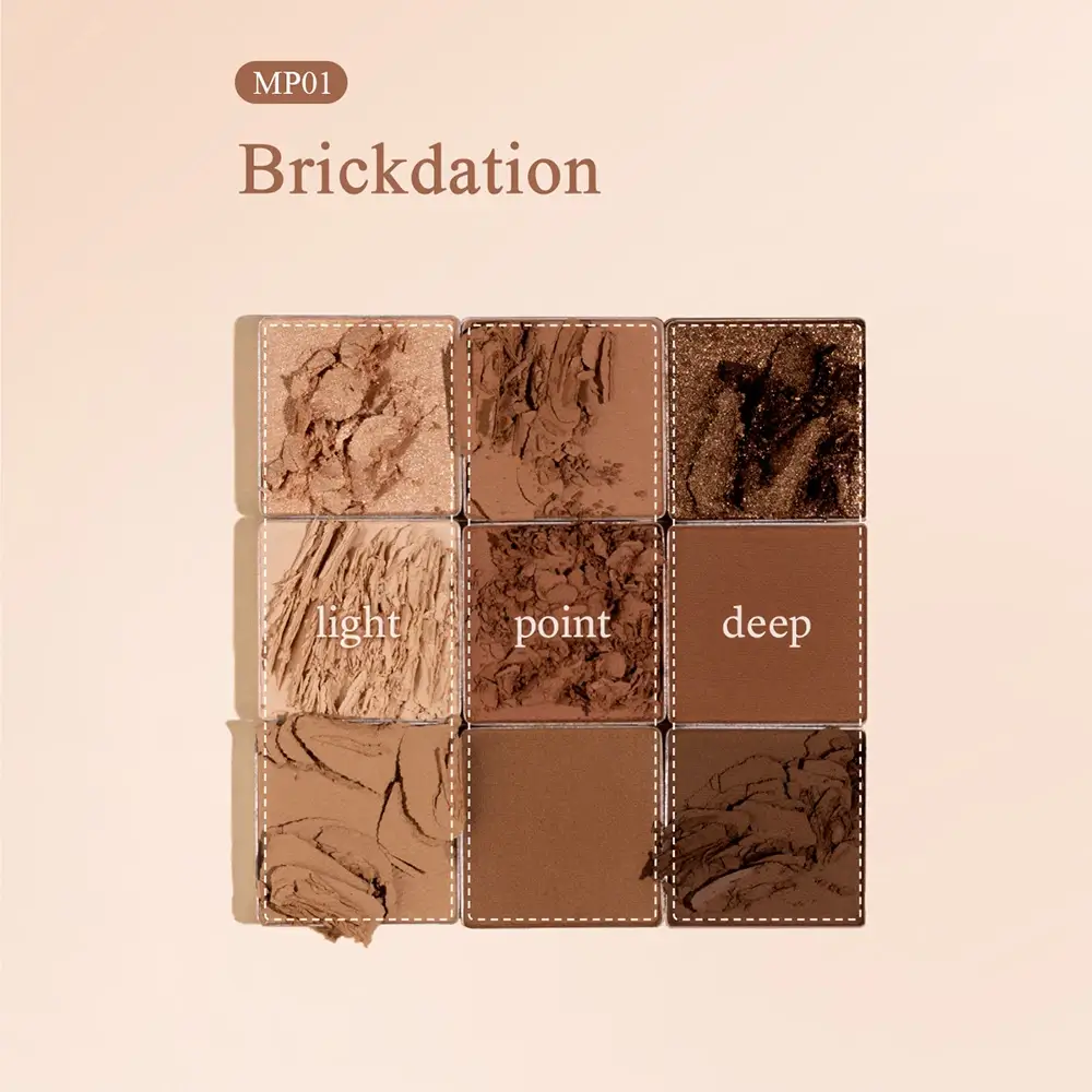BLACK ROUGE Colordation Mood Palette Fard de Pleoape MP01 BRICKDATION - culori neutre si maro pentru machiaj sofisticat si rezistent, 12g