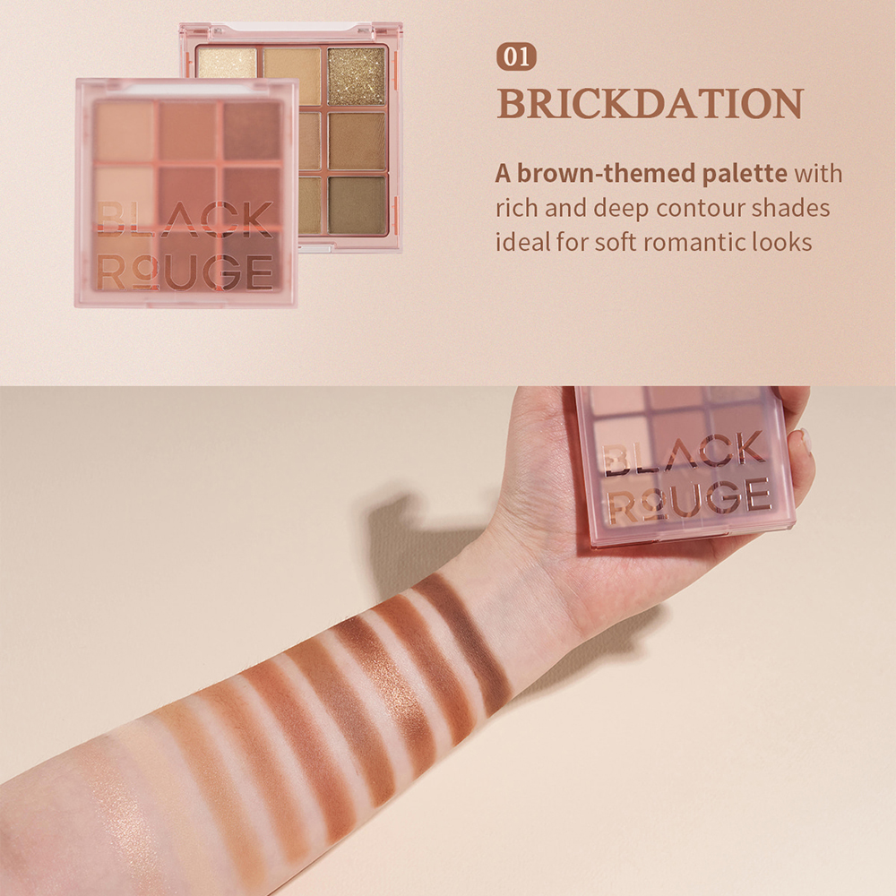 Black Rouge Colordation Mood Palette – Fard de Pleoape MP01 Brickdation | Nuanțe Caldă și Elegantă