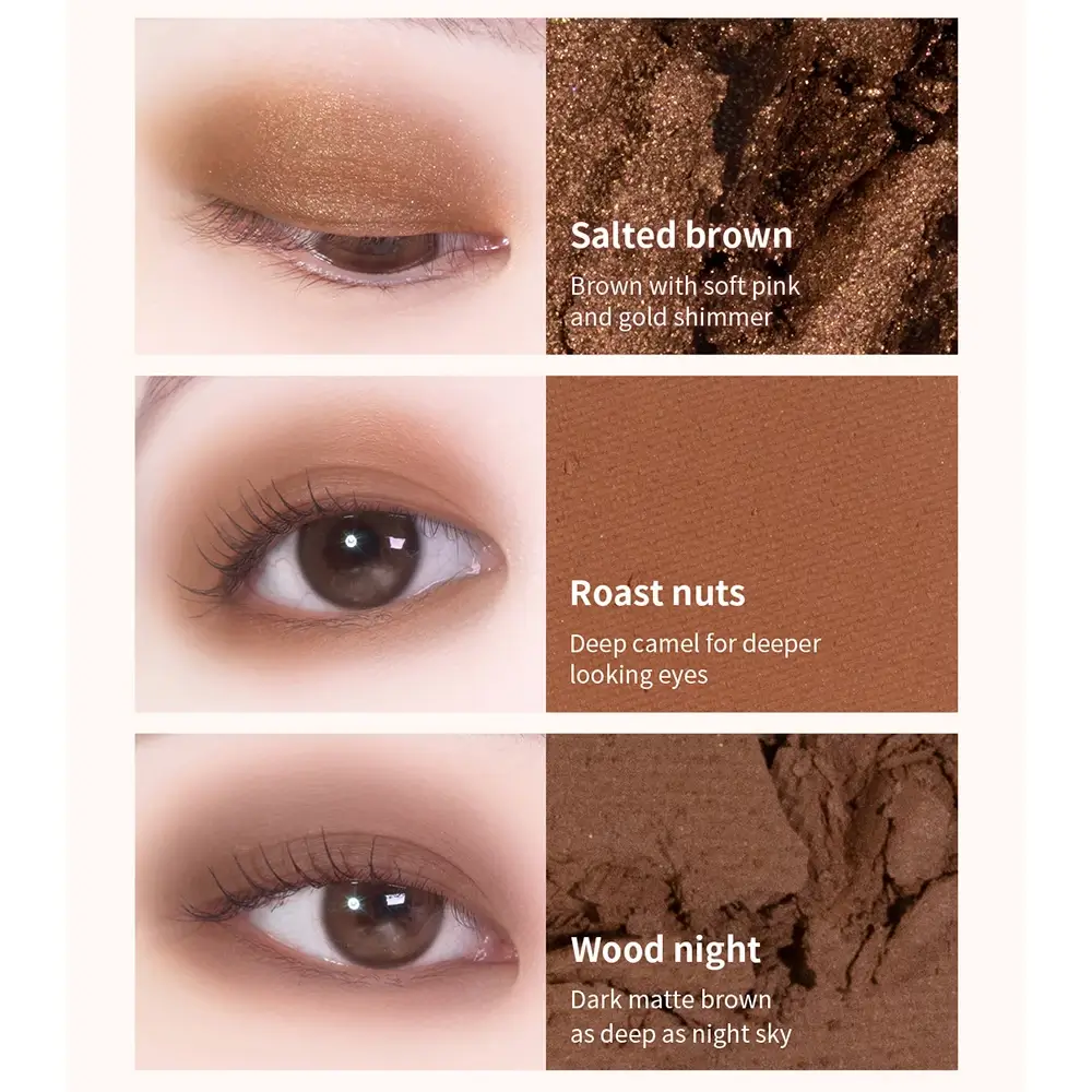 BLACK ROUGE Colordation Mood Palette Fard de Pleoape MP01 BRICKDATION - culori neutre si maro pentru machiaj sofisticat si rezistent, 12g