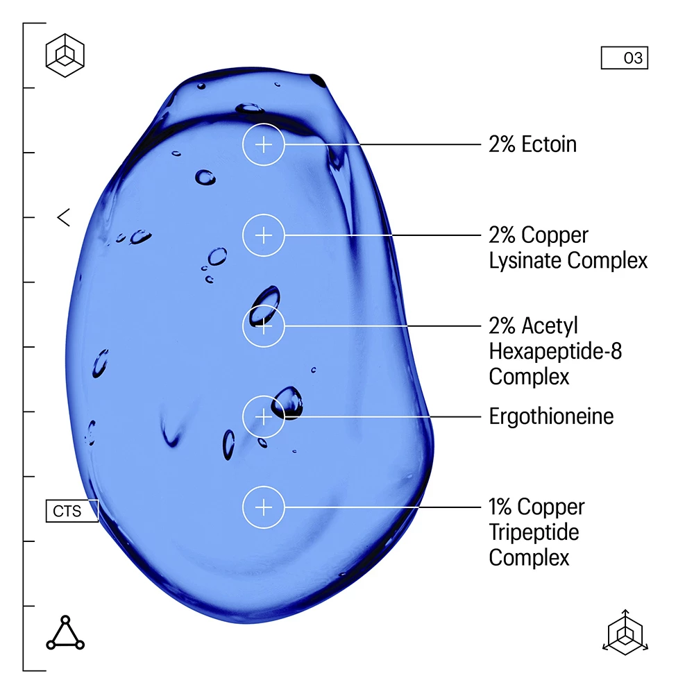 ALLIES OF SKIN Advanced Repair Ser pentru fata cu Peptide de Cupru si Ectoin - Reparare Intensiva si Calmare Antirid, 30 ml