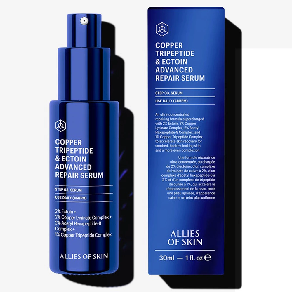ALLIES OF SKIN Advanced Repair Ser pentru fata cu Peptide de Cupru si Ectoin - Reparare Intensiva si Calmare Antirid, 30 ml
