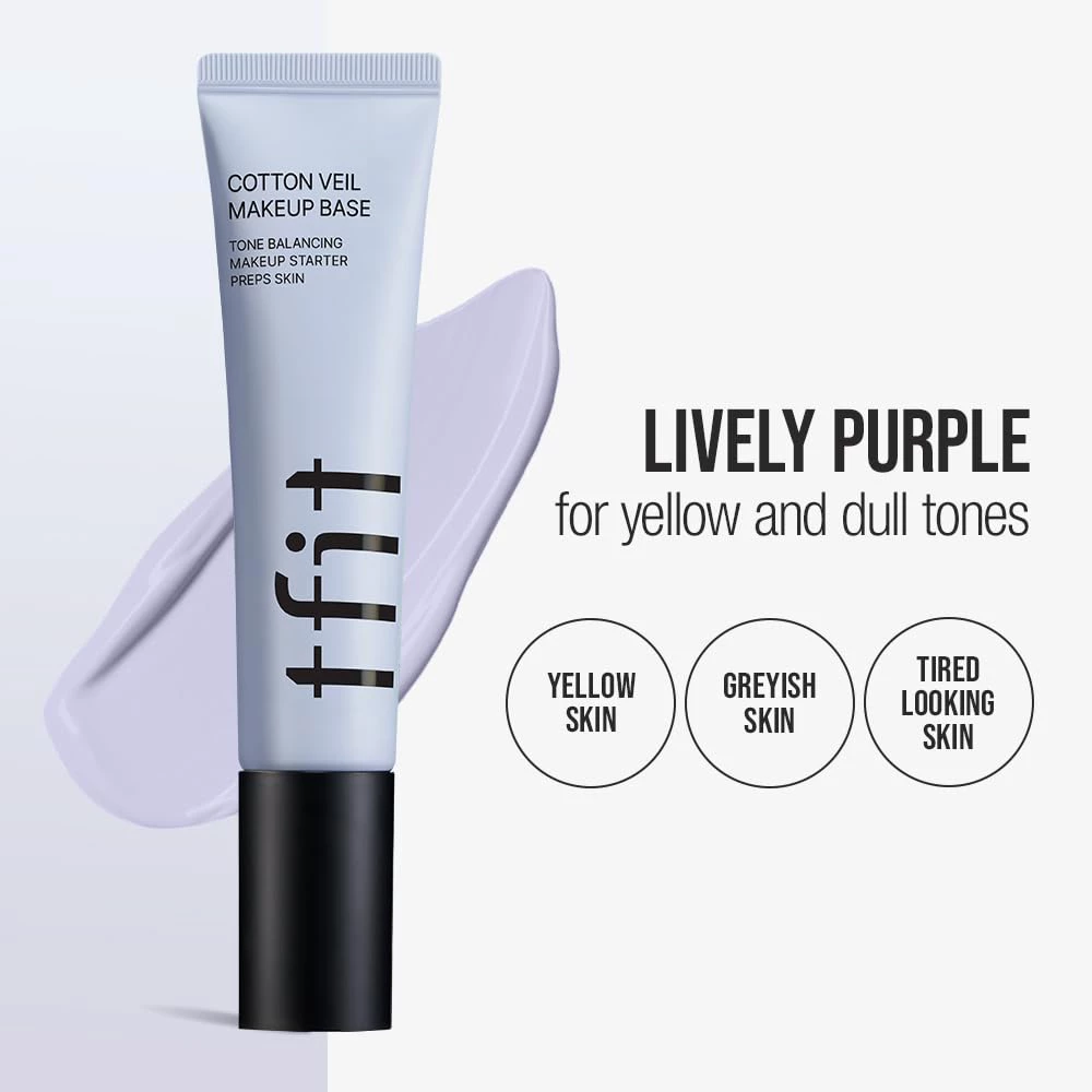 TFIT Cotton Veil Makeup Base 02 Lively Purple baza machiaj hidratare si iluminare - protectie si fixare 30 gr