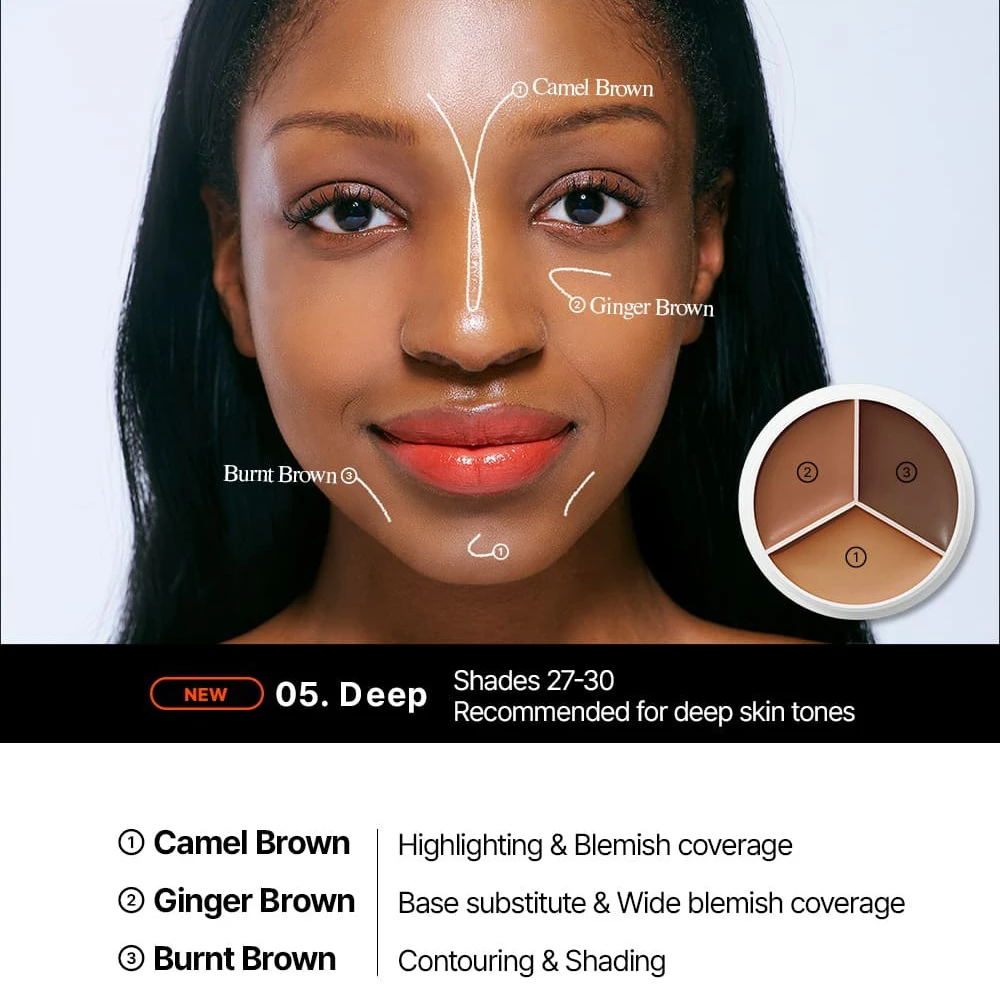 TFIT Cover Up Pro Concealer Corector paleta #05 Deep - acoperire rezistenta si hidratare naturala 15 gr