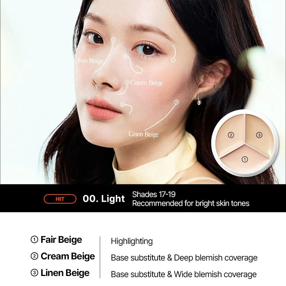 TFIT Cover Up Pro Concealer Paleta Corectoare #00 Light - acoperire rezistenta si hidratare naturala, 15 gr