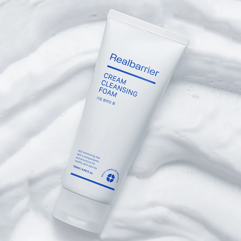 REAL BARRIER Cream Cleansing Spuma de Curatare Pentru Ten Sensibil si Uscat - Curatare Delicata si Hidratare Intensa, 120 ml
