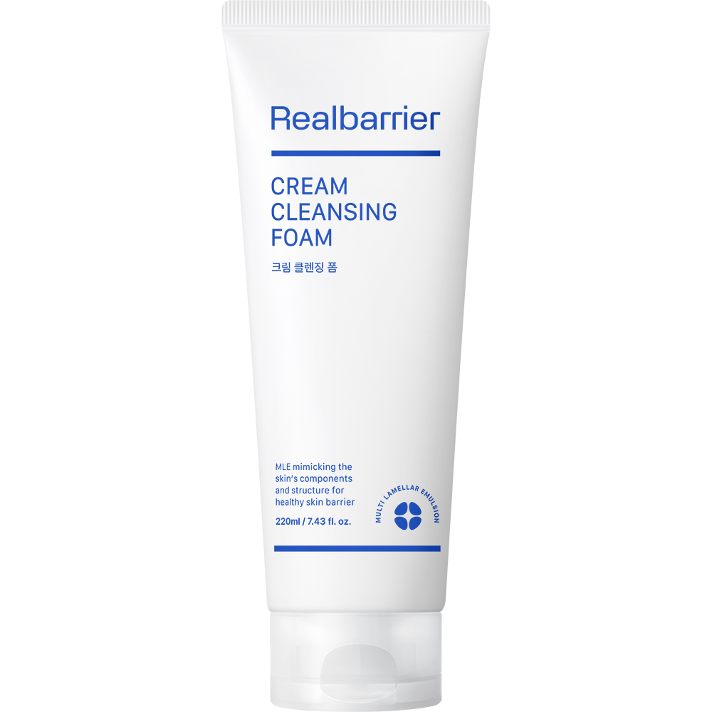 Real Barrier Cream Cleansing Foam – Spumă de Curățare pentru Piele Sensibilă & Uscată, 220 ml