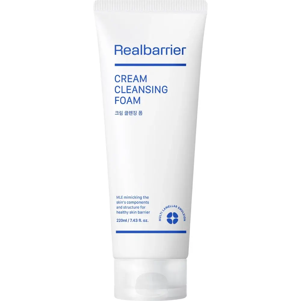 REAL BARRIER Cream Cleansing Renewal Spuma de Curatare pentru Ten Sensibil si Uscat - Hidratare si Protectie cu Ceramide, 220 ml