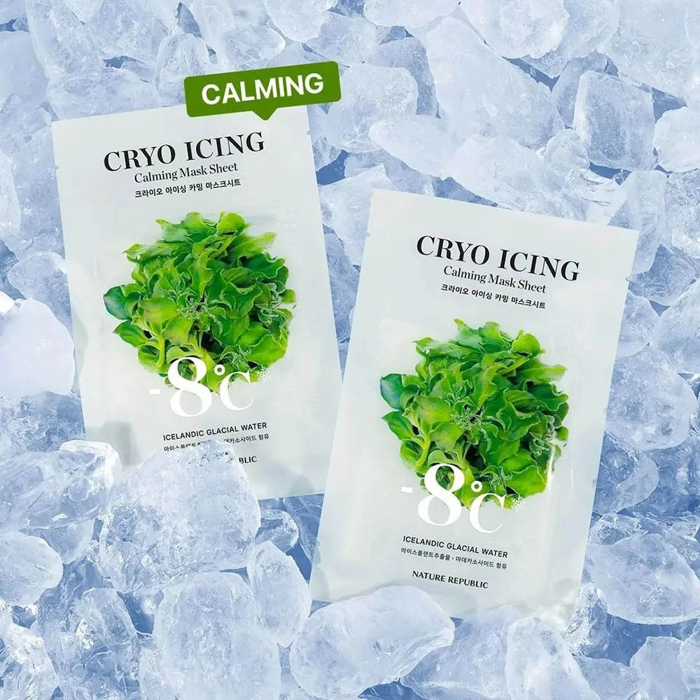 NATURE REPUBLIC Cryo Icing Masca Calmanta pentru Fata cu Apa Glaciara - Racorire Intensa si Calmarea Iritatiilor, 27 ml