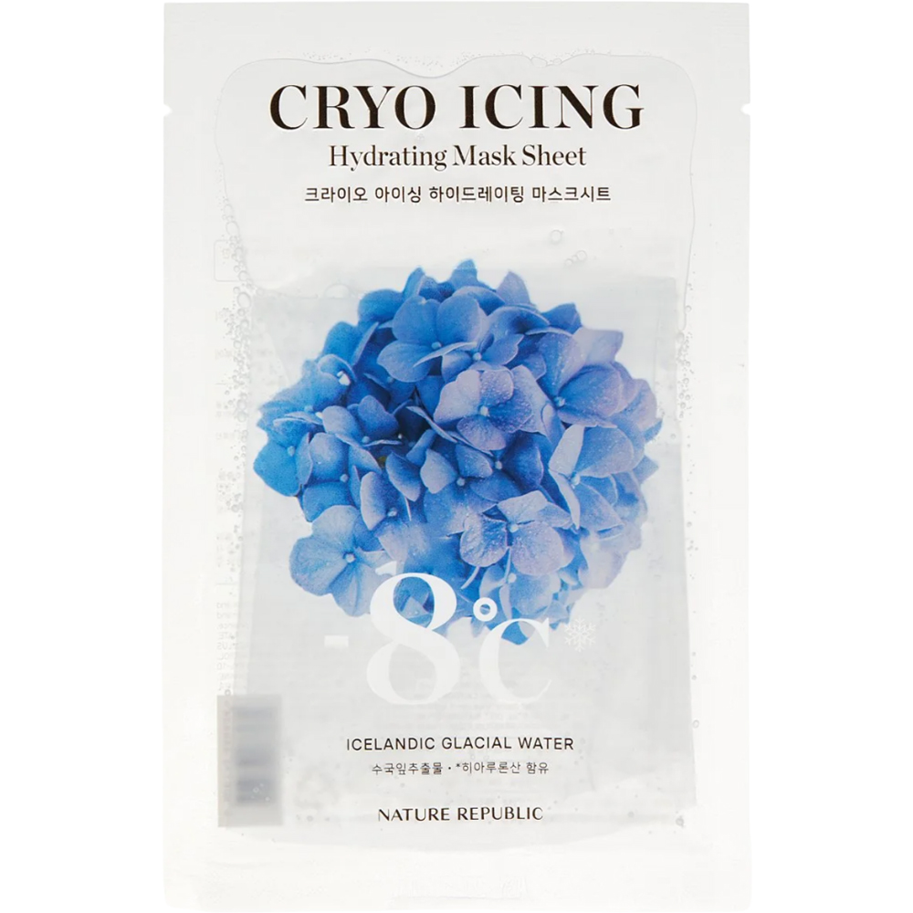 Nature Republic Cryo Icing Hydrating Mask Sheet – Mască de Față Hidratantă cu Efect Calmant, 27 ml | K-beauty