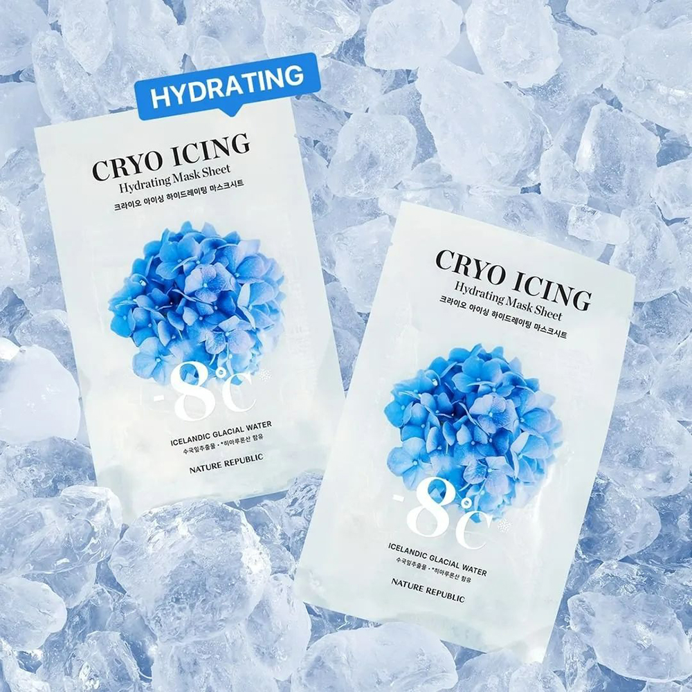 Nature Republic Cryo Icing Hydrating Mask Sheet – Mască de Față Hidratantă cu Efect Calmant, 27 ml | K-beauty