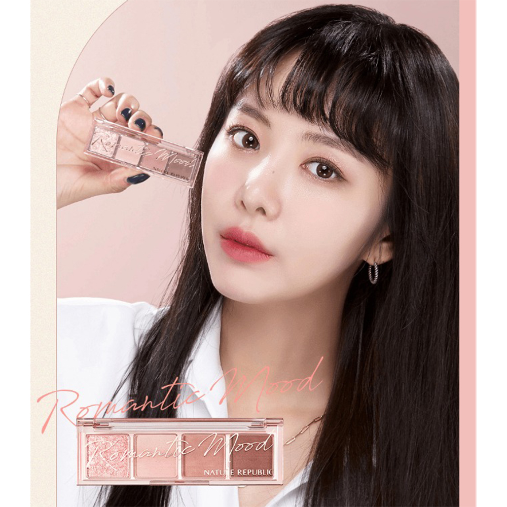 Nature Republic Daily Basic Palette 02 Rosy – Paletă de Machiaj Fard de Pleoape, 10 g | K-beauty