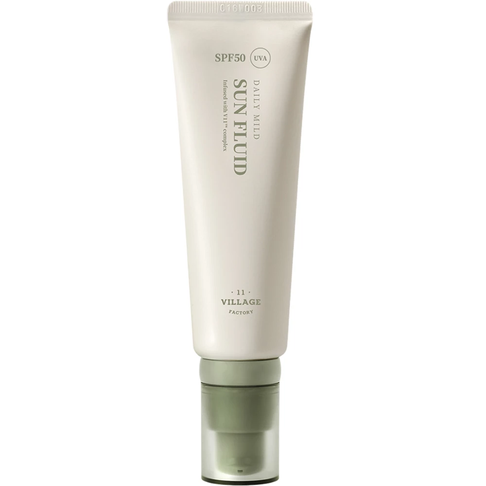 VILLAGE 11 FACTORY Daily Mild Sun Fluid Crema de fata SPF50 - Protectie UV si Hidratare cu Niacinamida, 50 ml