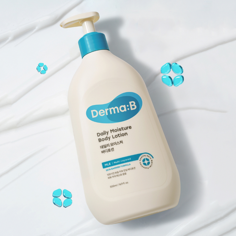 DERMA:B Daily Moisture Body Lotion - lotiune de corp formulata cu apa de chiparos Hinoki si unt de shea, care contribuie la hidratarea pielii si la metinerea confortului cutanat - 400 ml