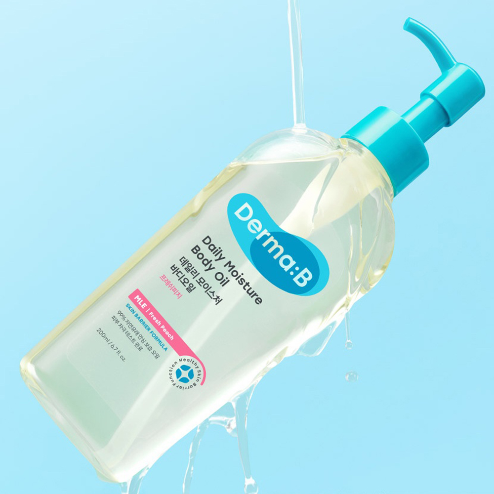 DERMA:B Daily Moisture Ulei de Corp Fresh Peach - Ulei Hidratant Intens si Elasticitate, 200 ml