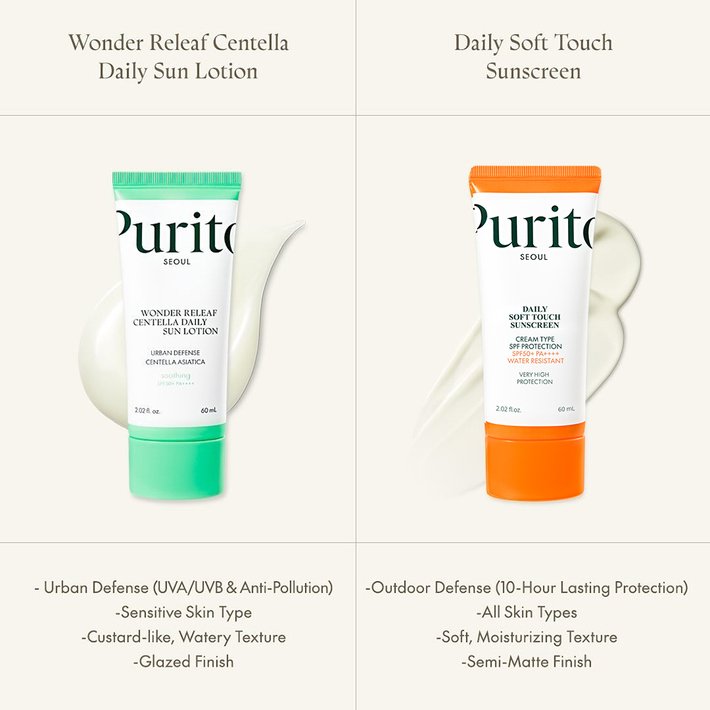 PURITO Daily Soft Touch Crema de fata SPF 50+ - Protectie UV Matifianta si Hidratare Intensiva, 60 ml