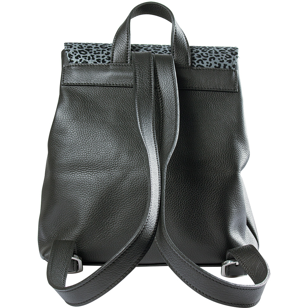 Dark Grey Animal Print Limited Edition Leather Backpack