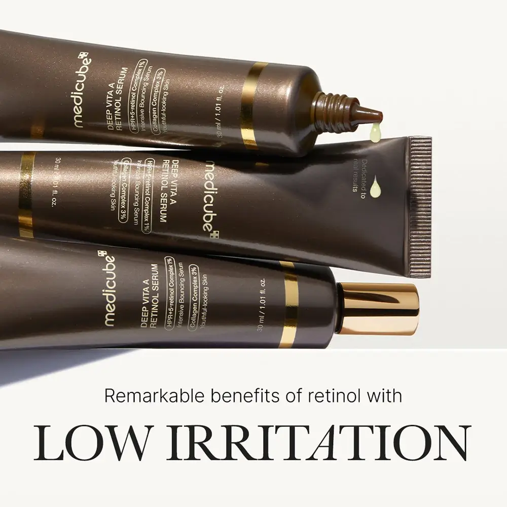MEDICUBE Deep Vita A Ser cu Retinol - Ser pentru fata anti-imbatranire, fermitate si reducerea ridurilor, 30 ml