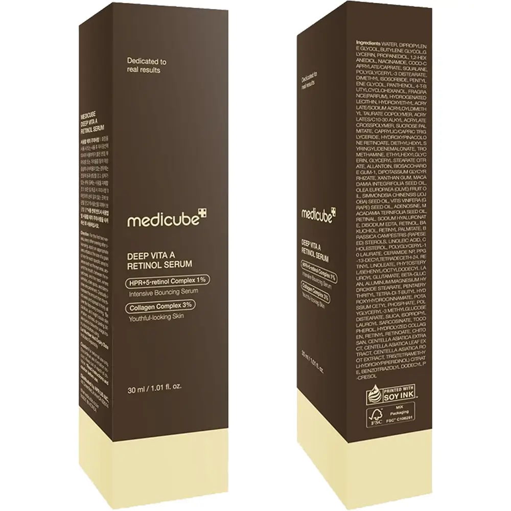 MEDICUBE Deep Vita A Ser cu Retinol - Ser pentru fata anti-imbatranire, fermitate si reducerea ridurilor, 30 ml